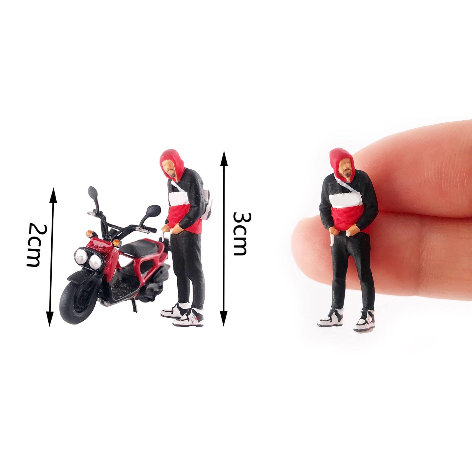 Amazon | PEWETE 1/64男性フィギュア運転バイクミニチュアシーン